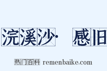 浣溪沙·感旧是什么意思的图片